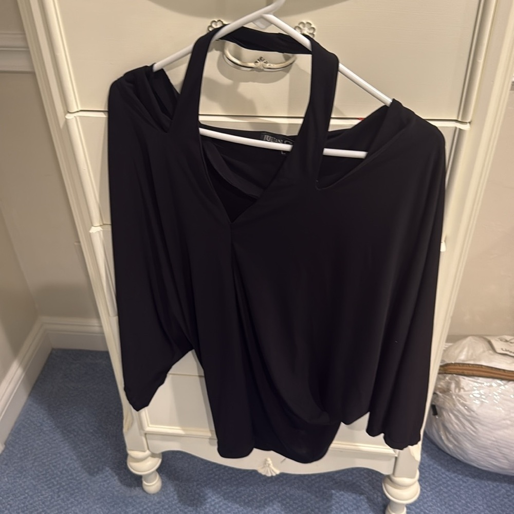 Julian Chang Relaxed Ruched 3/4 Sleeve Blouse